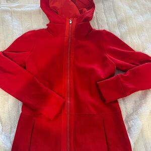 Athleta Vibrant Red woman’s hoodie sweatshirt Pristine condition. SZ Small